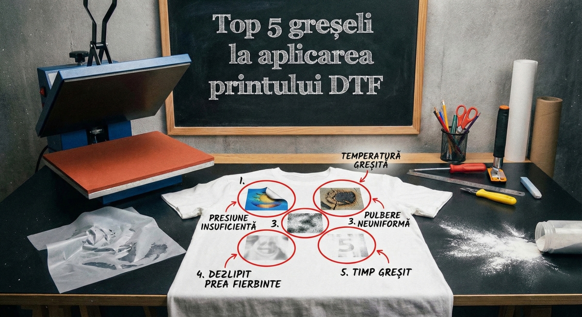 Top 5 greșeli la aplicarea printului DTF
