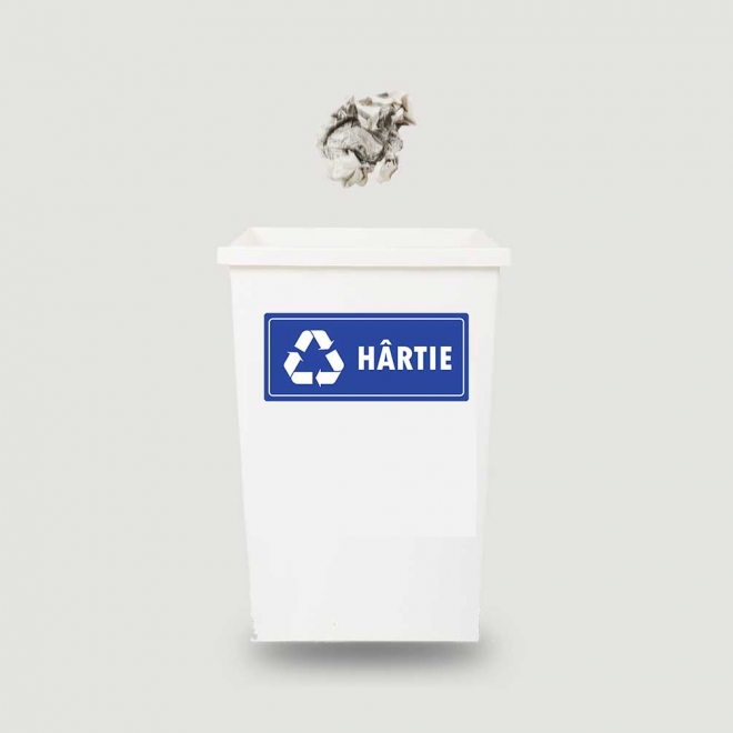 Eticheta autocolant colectare selectiva - HARTIE - 30x13 cm
