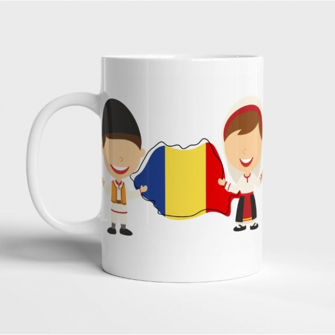 Cana personalizata alba La multi ani Romania