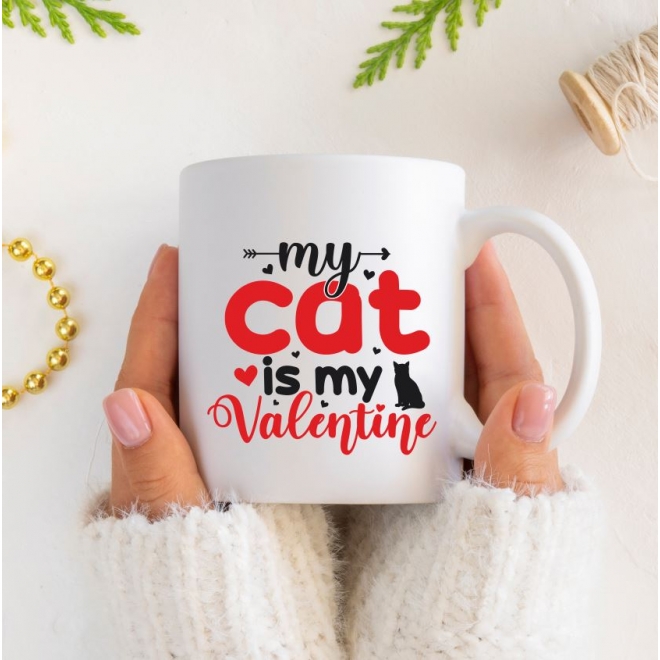 Cana alba simpla My cat is my Valentine
