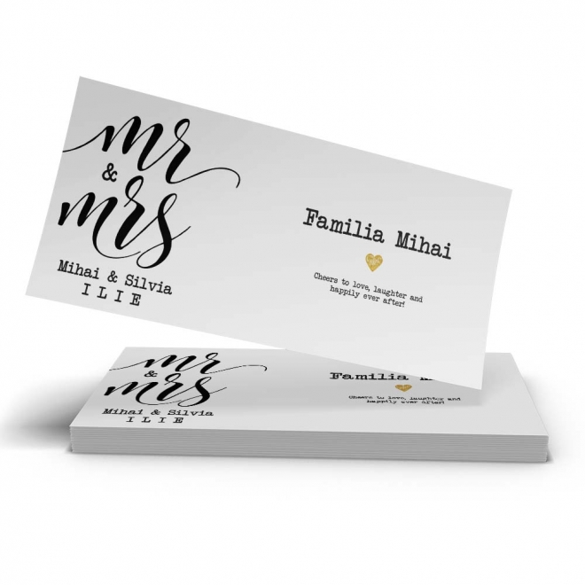 Plic de bani / Place card nunta Mr & Mrs