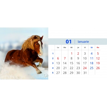 Calendar de birou cu cai 2025