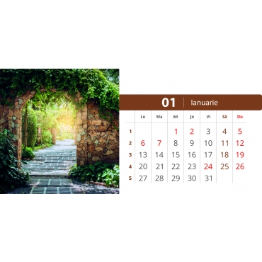 Calendar de birou cu gradini 2025