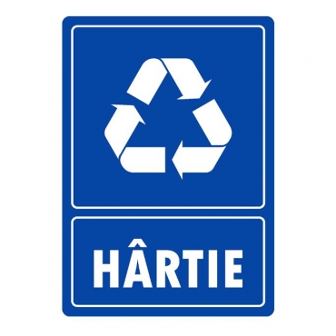 Eticheta autocolant colectare selectiva - HARTIE - 21x30 cm