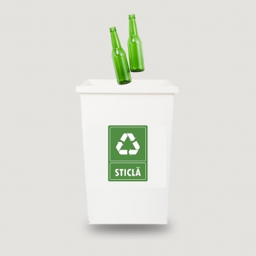 Eticheta autocolant colectare selectiva - STICLA - 21x30 cm