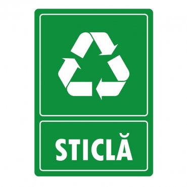 Eticheta autocolant colectare selectiva - STICLA - 21x30 cm