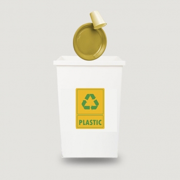 Eticheta autocolant colectare selectiva - PLASTIC - text verde - 21x30 cm