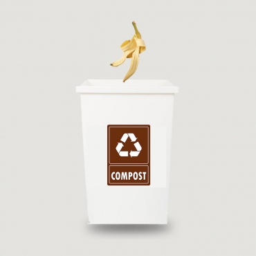 Eticheta autocolant colectare selectiva - COMPOST - 21x30 cm