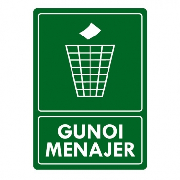 Eticheta autocolant colectare selectiva - GUNOI MENAJER - 21x30 cm