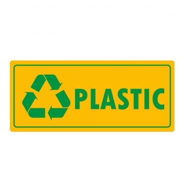 Eticheta autocolant colectare selectiva - PLASTIC - text verde - 30x13 cm