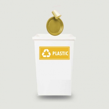 Eticheta autocolant colectare selectiva - PLASTIC - text alb - 30x13 cm