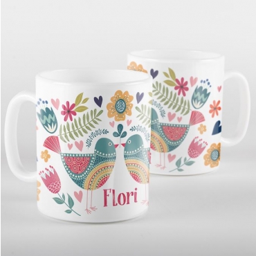 Cana alba personalizata motive folclorice primavara