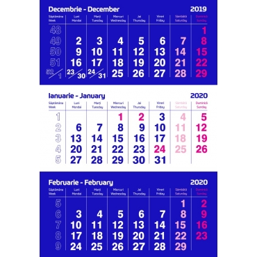 Calendar perete triptic 2023