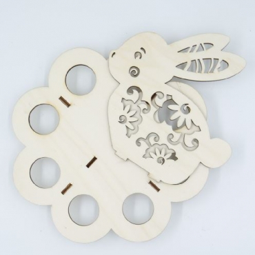 Suport iepuras de Paste, 8 oua, inaltime 22 cm, placaj 4 mm