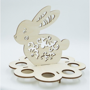 Suport iepuras de Paste, 8 oua, inaltime 22 cm, placaj 4 mm