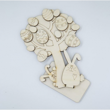 Set decoratiune copacel Paste, pentru pictat, inaltime 20 cm