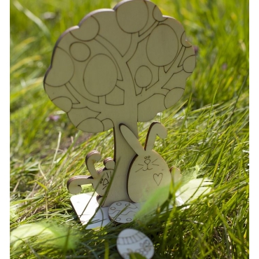 Set decoratiune copacel Paste, pentru pictat, inaltime 20 cm