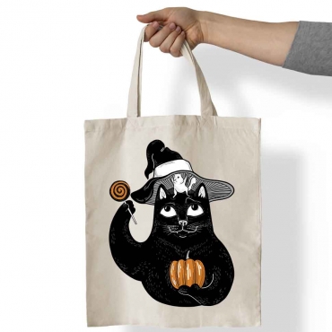 Sacosa bumbac Pisica Neagra