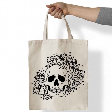 Sacosa bumbac Craniu Halloween