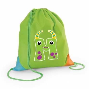Rucsac personalizat initiala Monster - verde