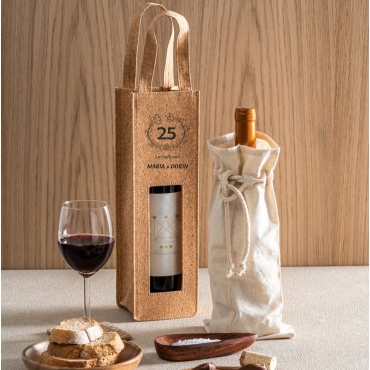Sacosa sticla de vin pluta, personalizata