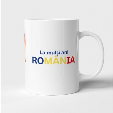 Cana personalizata alba La multi ani Romania