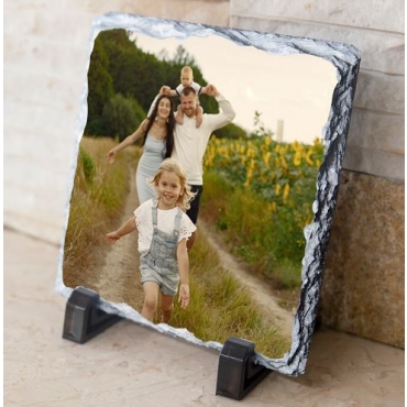 Placa ardezie personalizata cu fotografie, patrata, 15x15 cm