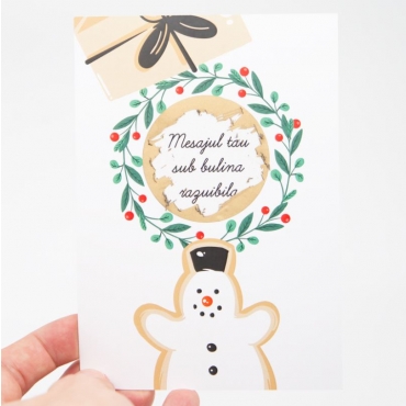 Felicitare personalizata razuibila Om de zapada