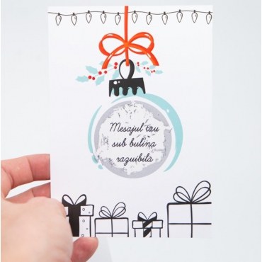 Felicitare personalizata razuibila Glob Craciun