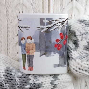 Cana cadou ilustratie iarna