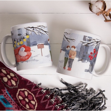 Cana cadou ilustratie iarna