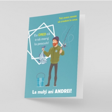 Felicitare personalizata pentru pescari