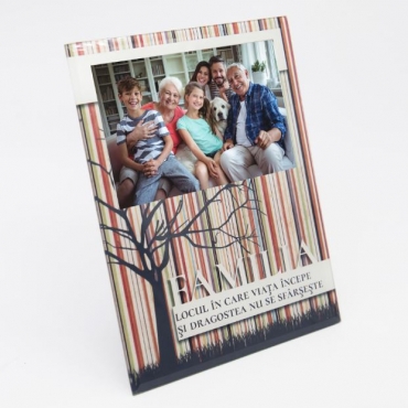 Rama foto sticla cu mesaj familie
