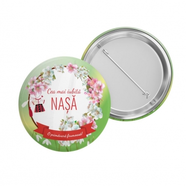 Insigna martisor personalizata cu flori de cires