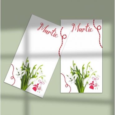 Etichete carton pentru Martisor cu ghiocei - set 500 buc
