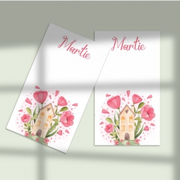 Etichete carton pentru Martisor cu lalele - set 50 buc