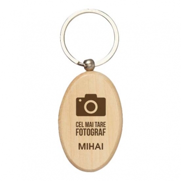 Breloc lemn personalizat - Fotograf