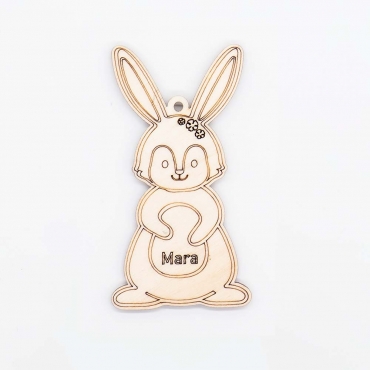 Iepuras pentru pictat personalizat cu nume, 9 cm
