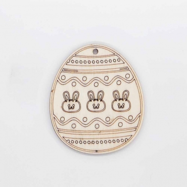 Decoratiune din lemn, ou, pentru pictat, 6 cm