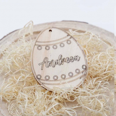 Decoratiune din lemn, ou, pentru pictat, 8 cm