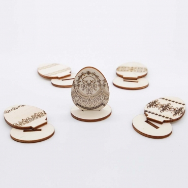 Decoratiune din lemn, ou cu suport pentru pictat, 6 cm