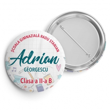 Insigna personalizata cu nume scoala