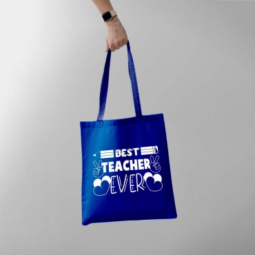 Sacosa bumbac personalizata - Best teacher ever