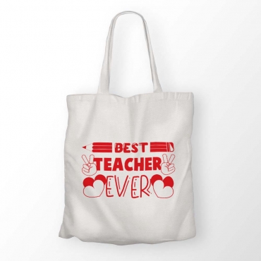 Sacosa bumbac personalizata - Best teacher ever