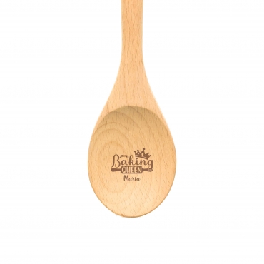 Lingura bambus rotunda personalizata - Baking Queen