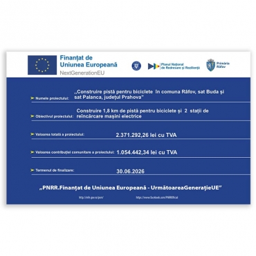 Placa permanenta PNRR - 80x50cm