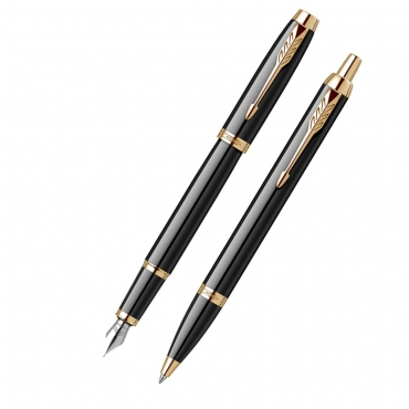 Set pix + stilou Parker IM, negru și auriu