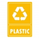 Eticheta autocolant colectare selectiva - PLASTIC - text alb - 21x30 cm