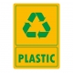 Eticheta autocolant colectare selectiva - PLASTIC - text verde - 21x30 cm