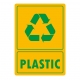 Eticheta autocolant colectare selectiva - PLASTIC - text verde - 21x30 cm